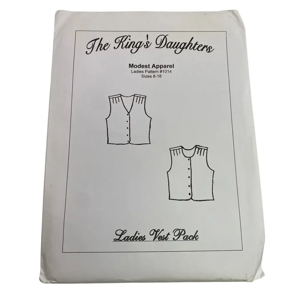 The Kings Daughters Ladies #1014 Sz 8-18 Ladies Vest Sewing Pattern Uncut FF